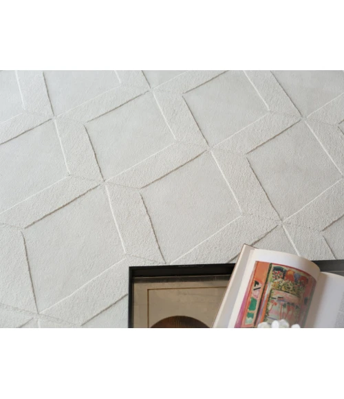 Exquisite Rugs Brunello Modern White 673510X10 SQUARE 10ft.X10ft. SQUARE Square Rug