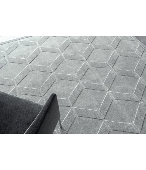 Exquisite Rugs Brunello Modern Light Silver 673614X14 SQUARE 14ft.X14ft. SQUARE Square Rug
