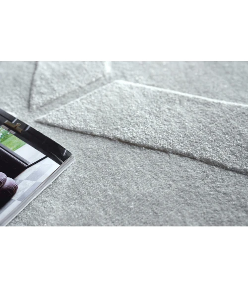 Exquisite Rugs Brunello Modern Light Silver 673614X14 SQUARE 14ft.X14ft. SQUARE Square Rug
