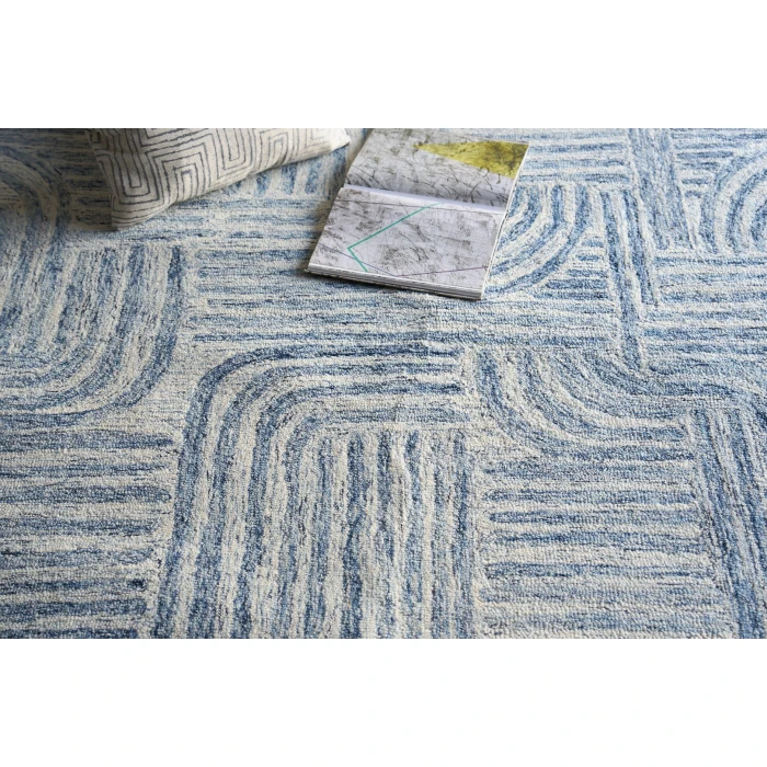 Exquisite Rugs Juno Blue/Ivory 67751X16 1ft.X1ft.6in. Rect. Rug