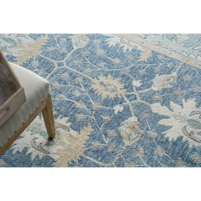 Exquisite Rugs Claremont Oushak Blue/Ivory 67939X12 9ft.X12ft. Rect. Rug