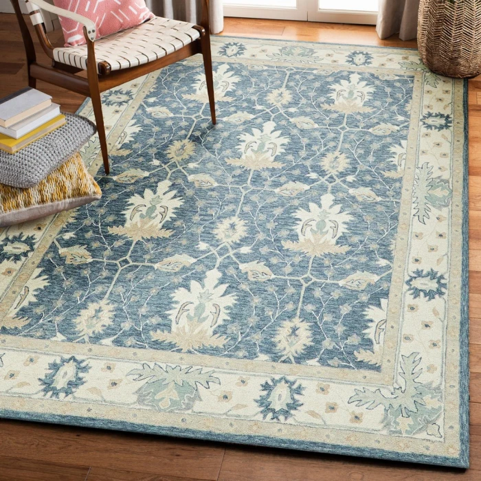 Exquisite Rugs Claremont Oushak Blue/Ivory 67939X12 9ft.X12ft. Rect. Rug