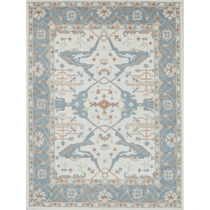 Exquisite Rugs Claremont Oushak Ivory/Light Blue 67949X12 9ft.X12ft. Rect. Rug