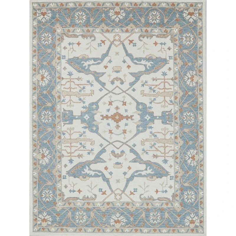 Exquisite Rugs Claremont Oushak Ivory/Light Blue 67949X12 9ft.X12ft. Rect. Rug