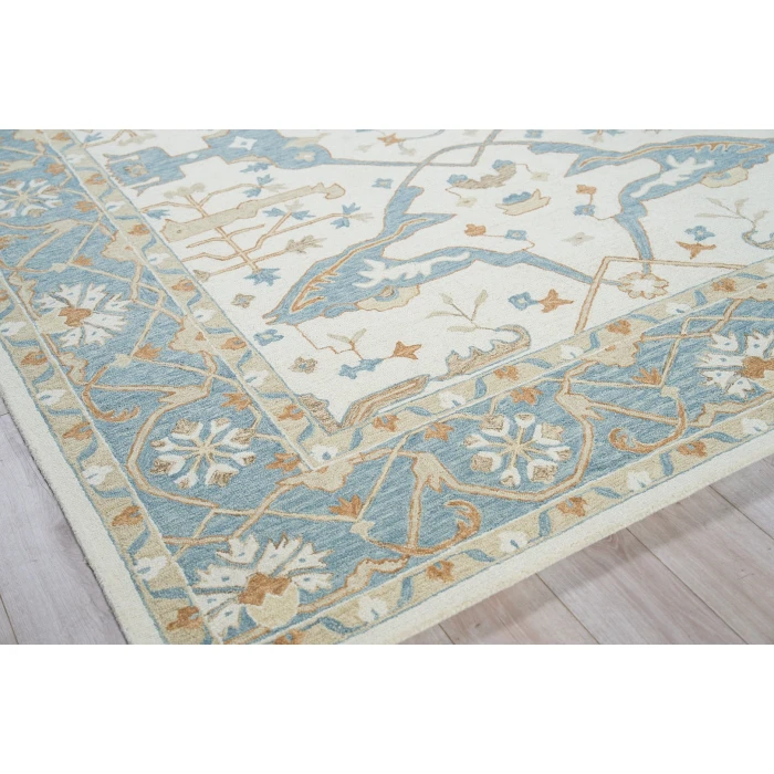 Exquisite Rugs Claremont Oushak Ivory/Light Blue 67949X12 9ft.X12ft. Rect. Rug