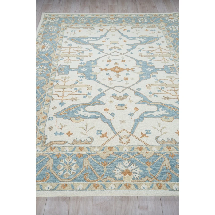 Exquisite Rugs Claremont Oushak Ivory/Light Blue 67949X12 9ft.X12ft. Rect. Rug