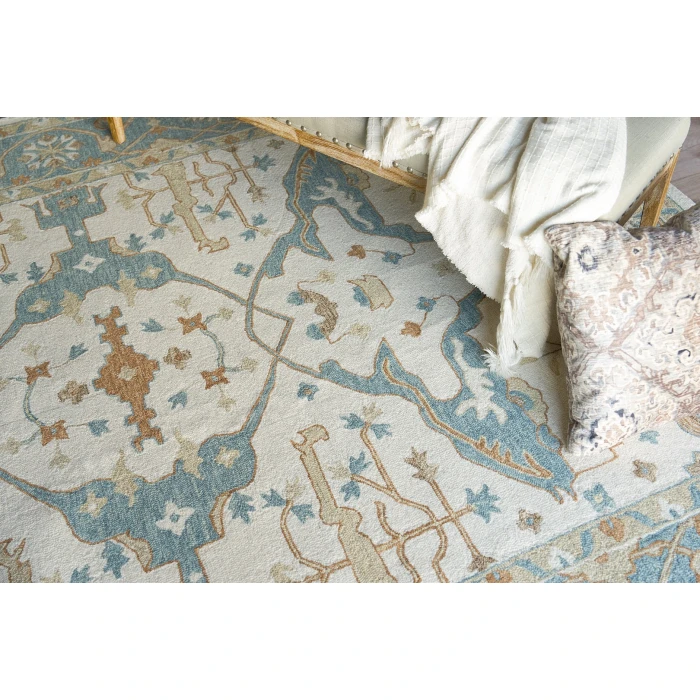 Exquisite Rugs Claremont Oushak Ivory/Light Blue 67949X12 9ft.X12ft. Rect. Rug