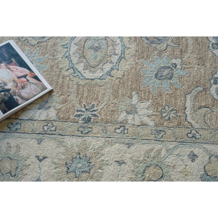 Exquisite Rugs Claremont Oushak Light Brown/Ivory 67959X12 9ft.X12ft. Rect. Rug