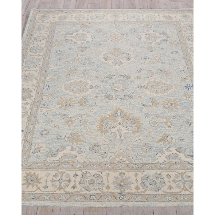 Exquisite Rugs Marietta Oushak Light Blue/Ivory 682312X15 12ft.X15ft. Rect. Rug