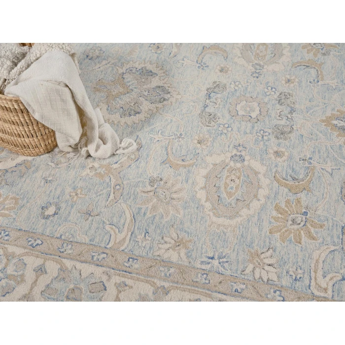 Exquisite Rugs Marietta Oushak Light Blue/Ivory 682312X15 12ft.X15ft. Rect. Rug