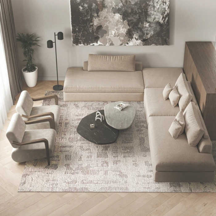 Exquisite Rugs Aspen Natural Beige/Ivory 68271X16 1ft.X1ft.6in. Rect. Rug