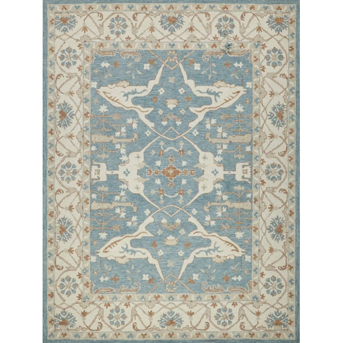 Exquisite Rugs Claremont Oushak Ivory/Light Blue 68319X12 9ft.X12ft. Rect. Rug