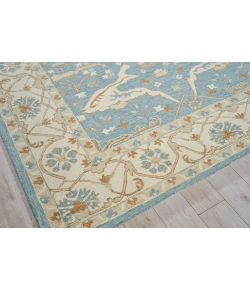 Exquisite Rugs Claremont Oushak Ivory/Light Blue 68319X12 9ft.X12ft. Rect. Rug