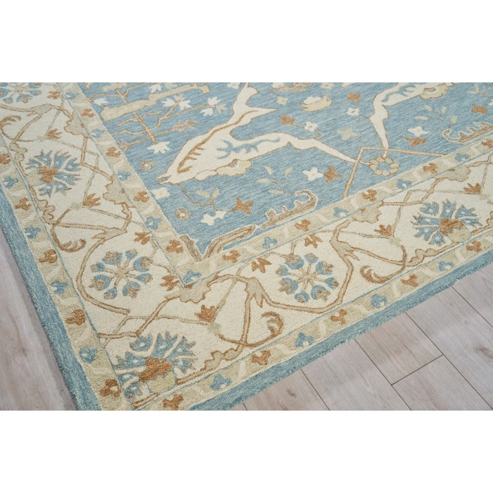 Exquisite Rugs Claremont Oushak Ivory/Light Blue 68319X12 9ft.X12ft. Rect. Rug