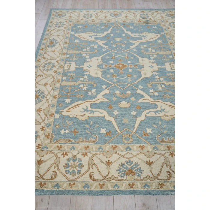 Exquisite Rugs Claremont Oushak Ivory/Light Blue 68319X12 9ft.X12ft. Rect. Rug