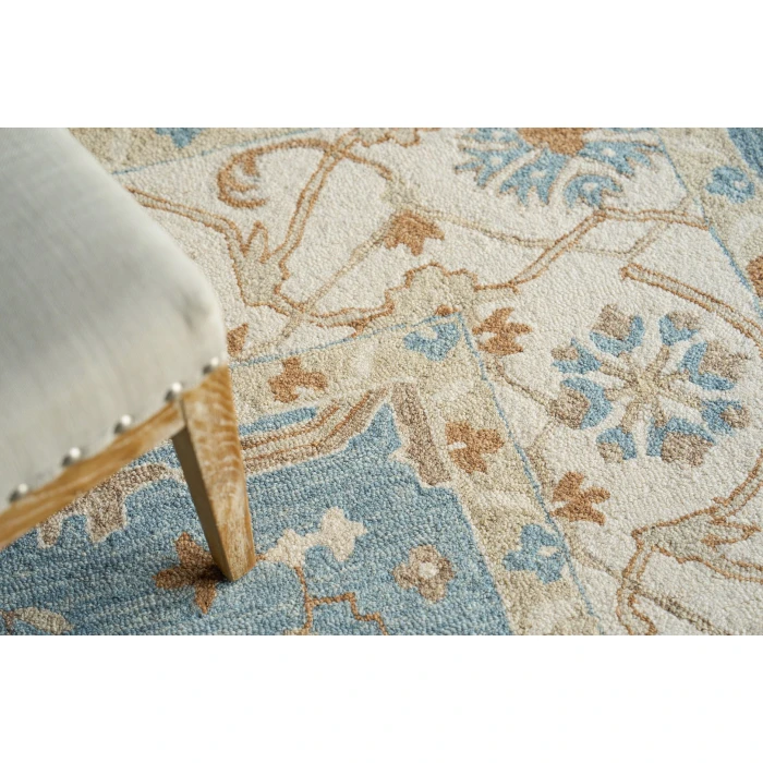 Exquisite Rugs Claremont Oushak Ivory/Light Blue 68319X12 9ft.X12ft. Rect. Rug