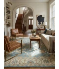 Exquisite Rugs Claremont Oushak Ivory/Light Blue 68319X12 9ft.X12ft. Rect. Rug