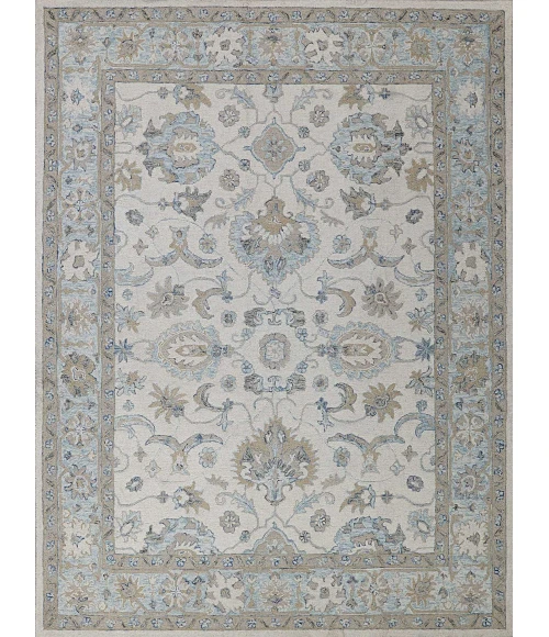 Exquisite Rugs Marietta Oushak Ivory/Light Blue 68789X12 9ft.X12ft. Rect. Rug