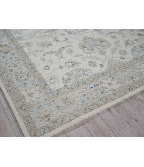 Exquisite Rugs Marietta Oushak Ivory/Light Blue 68789X12 9ft.X12ft. Rect. Rug