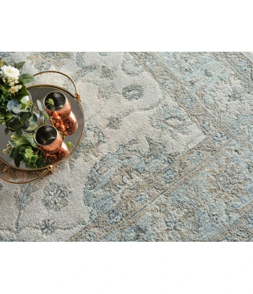 Exquisite Rugs Marietta Oushak Ivory/Light Blue 68789X12 9ft.X12ft. Rect. Rug