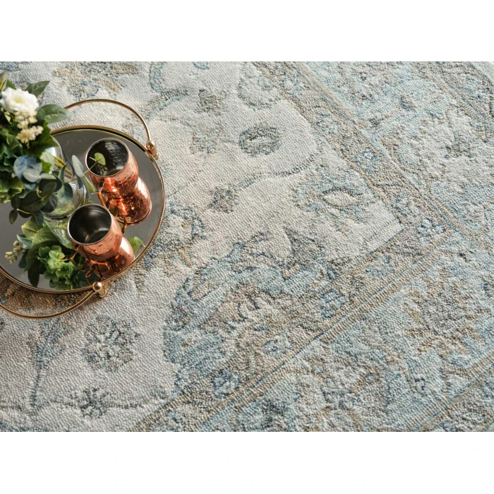 Exquisite Rugs Marietta Oushak Ivory/Light Blue 687810X14 10ft.X14ft. Rect. Rug