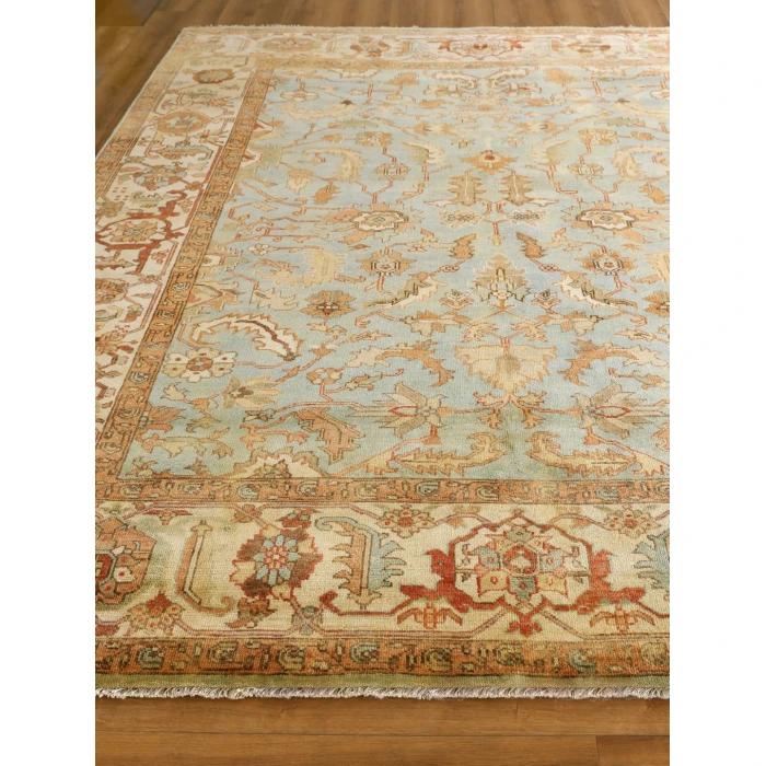 Exquisite Rugs Antique Weave Serapi Light Blue/Ivory 70449X12 9ft.X12ft. Rect. Rug