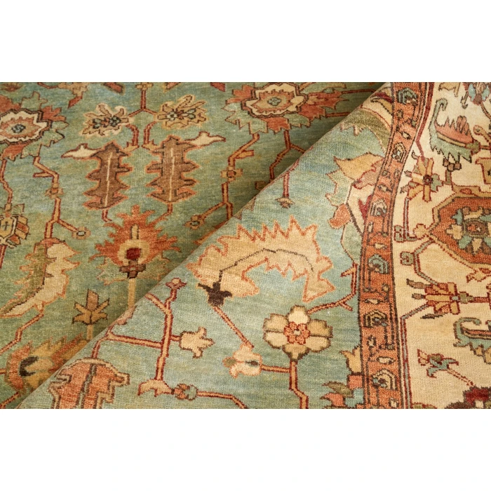 Exquisite Rugs Antique Weave Serapi Light Blue/Ivory 70449X12 9ft.X12ft. Rect. Rug