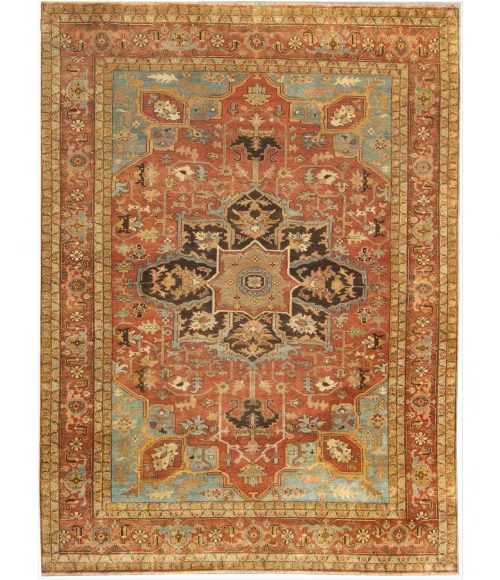 Exquisite Rugs Antique Weave Serapi Rust/Blue/Multi 70461X16 1ft.X1ft.6in. Rect. Rug