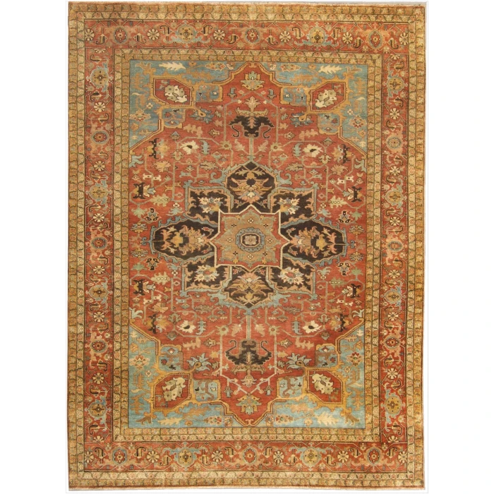 Exquisite Rugs Antique Weave Serapi Rust/Blue/Multi 70469X12 9ft.X12ft. Rect. Rug