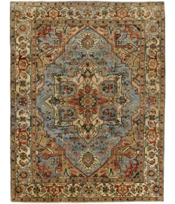 Exquisite Rugs Antique Weave Serapi Light Blue/Ivory 70511X16 1ft.X1ft.6in. Rect. Rug