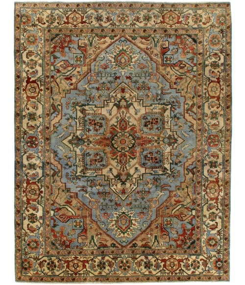 Exquisite Rugs Antique Weave Serapi Light Blue/Ivory 70511X16 1ft.X1ft.6in. Rect. Rug