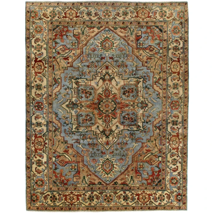 Exquisite Rugs Antique Weave Serapi Light Blue/Ivory 70519X12 9ft.X12ft. Rect. Rug