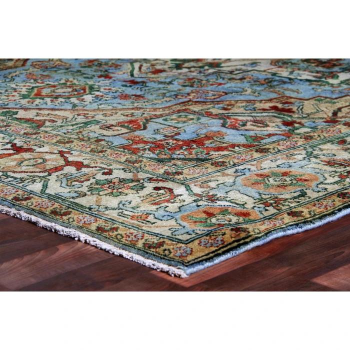 Exquisite Rugs Antique Weave Serapi Light Blue/Ivory 70519X12 9ft.X12ft. Rect. Rug