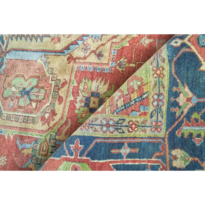 Exquisite Rugs Antique Weave Serapi Red/Blue 70539X12 9ft.X12ft. Rect. Rug