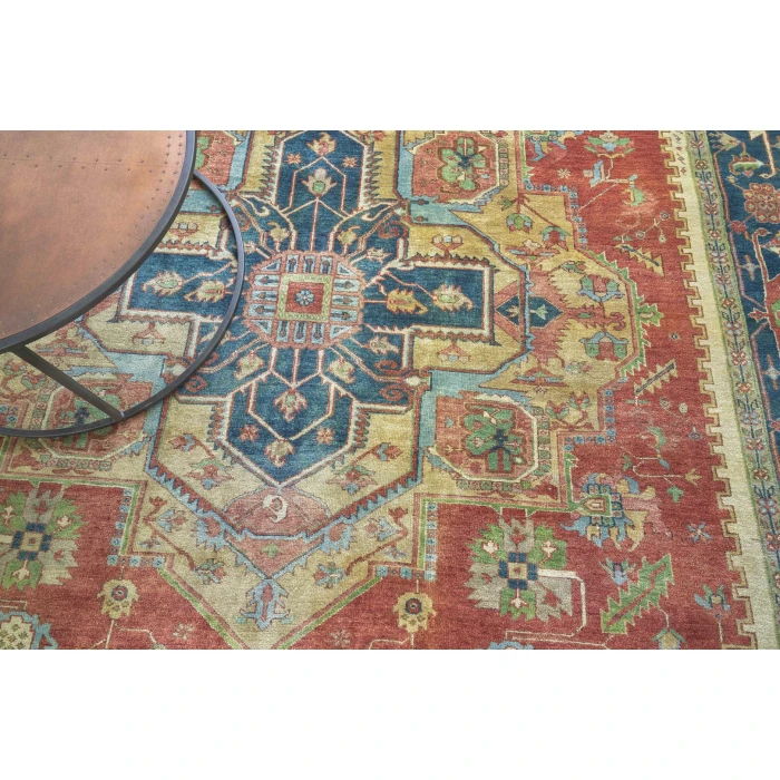 Exquisite Rugs Antique Weave Serapi Red/Blue 70539X12 9ft.X12ft. Rect. Rug