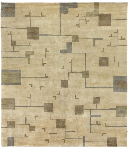 Exquisite Rugs Contemporary Light Green/Gold 70669X12 9ft.X12ft. Rect. Rug