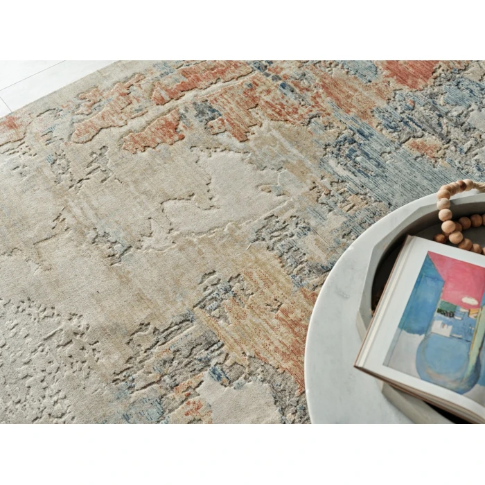 Exquisite Rugs Infinity Ivory/Blue/Terracotta 71329X12 9ft.X12ft. Rect. Rug