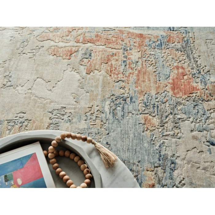 Exquisite Rugs Infinity Ivory/Blue/Terracotta 71329X12 9ft.X12ft. Rect. Rug