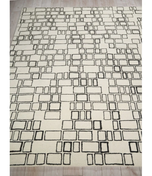 Exquisite Rugs Soho Ivory/Black 71351X16 1ft.X1ft.6in. Rect. Rug
