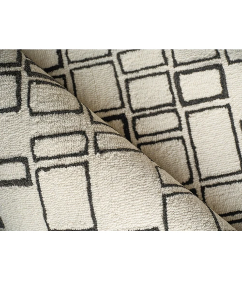Exquisite Rugs Soho Ivory/Black 71351X16 1ft.X1ft.6in. Rect. Rug