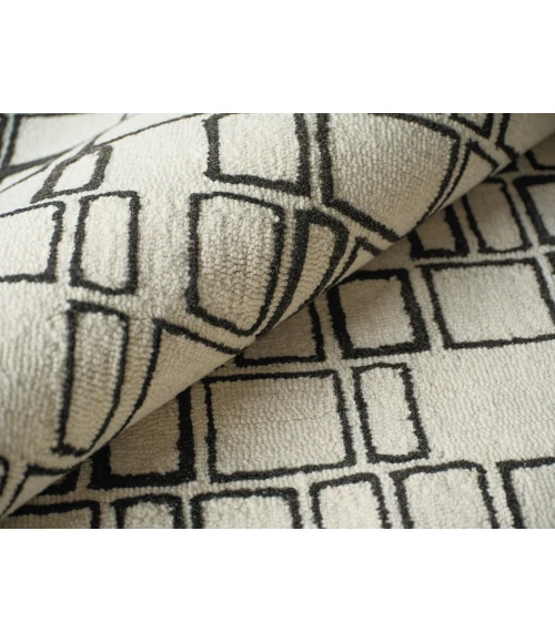 Exquisite Rugs Soho Ivory/Black 71351X16 1ft.X1ft.6in. Rect. Rug