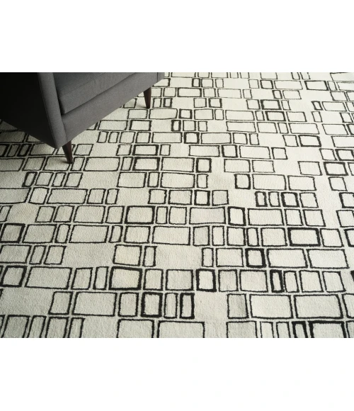 Exquisite Rugs Soho Ivory/Black 71351X16 1ft.X1ft.6in. Rect. Rug