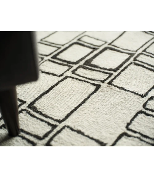 Exquisite Rugs Soho Ivory/Black 71351X16 1ft.X1ft.6in. Rect. Rug