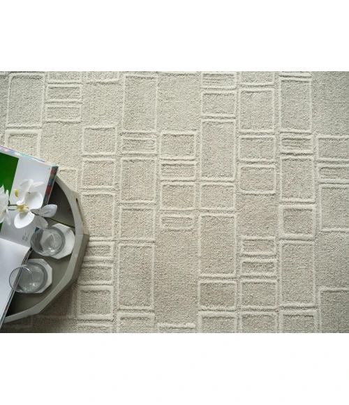 Exquisite Rugs Soho Silver/Ivory 71401X16 1ft.X1ft.6in. Rect. Rug