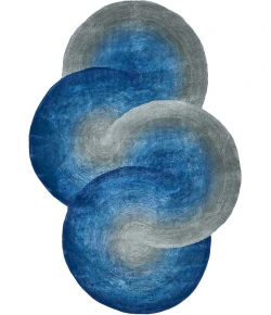 Exquisite Rugs Mitomo Gray/Blue 72715X7 SHAPE 5ft.X7ft. SHAPE Novelty Rug