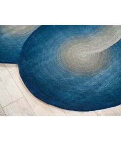 Exquisite Rugs Mitomo Gray/Blue 72715X7 SHAPE 5ft.X7ft. SHAPE Novelty Rug