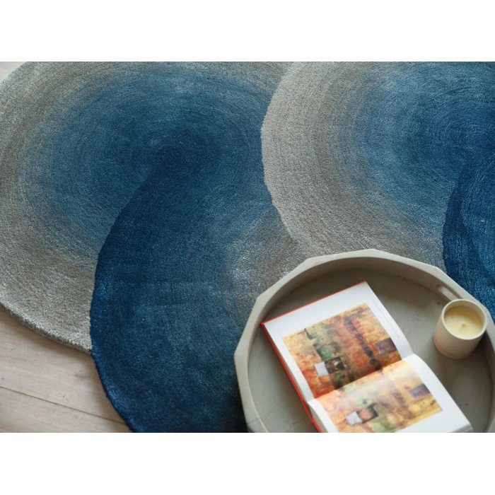 Exquisite Rugs Mitomo Gray/Blue 72715X7 SHAPE 5ft.X7ft. SHAPE Novelty Rug