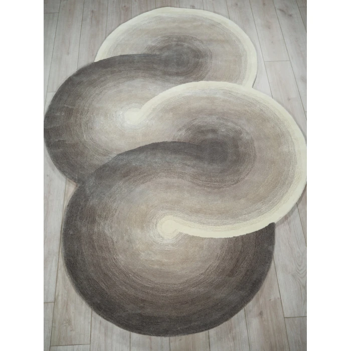 Exquisite Rugs Mitomo Charcoal/Ivory 72725X7 SHAPE 5ft.X7ft. SHAPE Novelty Rug