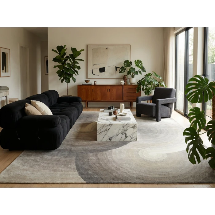 Exquisite Rugs Mitomo Charcoal/Ivory 72728X10 8ft.X10ft. Rect. Rug