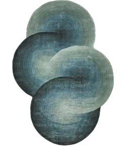 Exquisite Rugs Mitomo Sea Green 72765X7 SHAPE 5ft.X7ft. SHAPE Novelty Rug